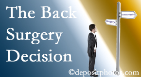 Carrolltown back surgery for a disc herniation is an option to be carefully studied before a decision is made to proceed. 