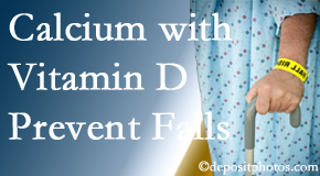 Calcium and vitamin D supplementation may be recommended to Carrolltown chiropractic patients who are at risk of falling.