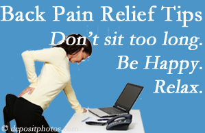 Gormish Chiropractic & Rehabilitation reminds you to not sit too long to keep back pain at bay!