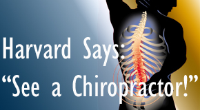 Carrolltown chiropractic for back pain relief urged by Harvard