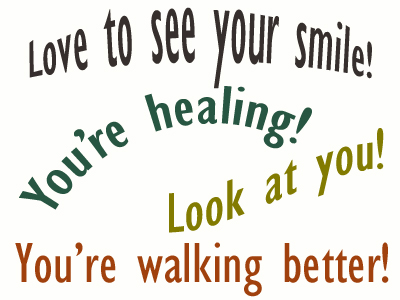 Use positive words to support your Carrolltown loved one as he/she gets chiropractic care for relief.