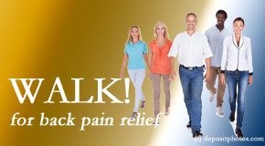 Gormish Chiropractic & Rehabilitation urges Carrolltown back pain sufferers to walk to lessen back pain and related pain.