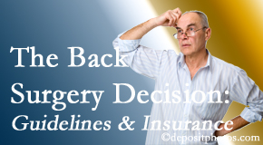 Gormish Chiropractic & Rehabilitation notes that back pain sufferers may choose their back pain treatment option based on insurance coverage. If insurance pays for back surgery, will you choose that? 