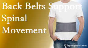 Gormish Chiropractic & Rehabilitation offers backing for the benefit of back belts for back pain sufferers as they resume activities of daily living.
