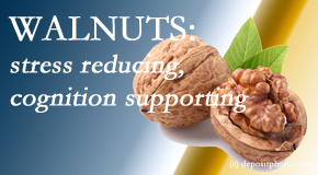 Gormish Chiropractic & Rehabilitation shares a picture of a walnut which is said to be good for the gut and reduce stress.