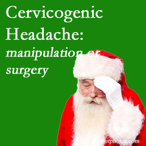 The Carrolltown chiropractic manipulation and mobilization show benefit for relief of cervicogenic headache as an option to surgery for its relief.