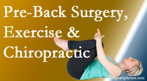 Gormish Chiropractic & Rehabilitation suggests beneficial pre-back surgery chiropractic care and exercise to physically prepare for and possibly avoid back surgery.