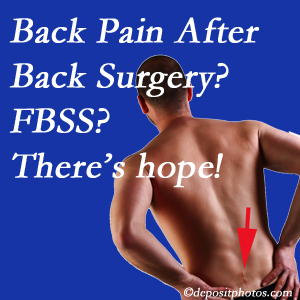 Carrolltown chiropractic care has a treatment plan for relieving post-back surgery continued pain (FBSS or failed back surgery syndrome).