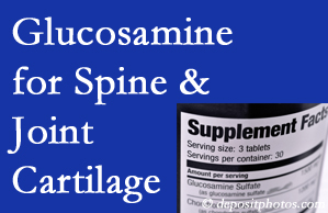Carrolltown chiropractic nutritional support encourages glucosamine for joint and spine cartilage health and potential regeneration. 