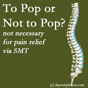 Carrolltown chiropractic spinal manipulation treatment may be noisy...or not! SMT is effective either way.