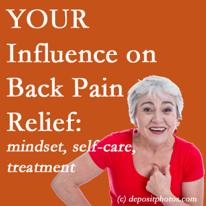 Carrolltown back pain patients’ recovery paths depend on pain reducing treatment, self-care, and positive mindset.